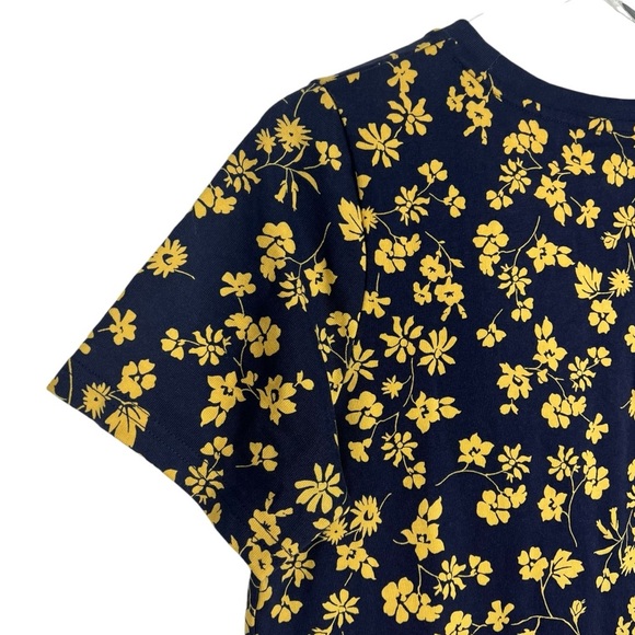 JOULES Navy with Yellow/Gold Floral Short Sleeve Crewneck T-Shirt Dress Size 6 - Picture 7 of 7